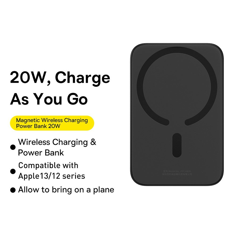 Baseus Magnetic Mini Wireless Charging Power Bank 6000mAh 20W (Overseas Edition) Baseus Magnetic Mini Wireless Charging Power Bank 6000mAh 20W (Overseas Edition)